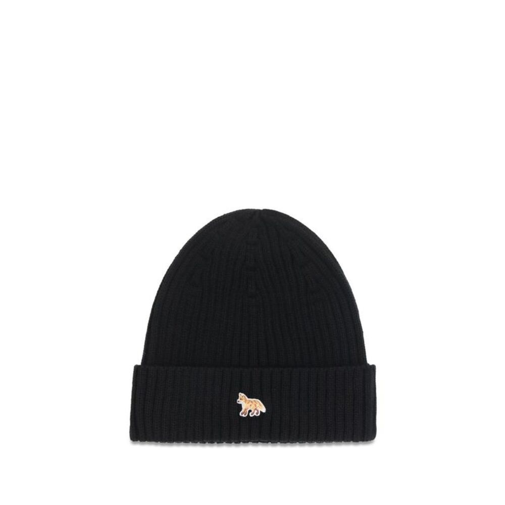 Maison Kitsuné Black Wool Oves Aries Women's Beanie